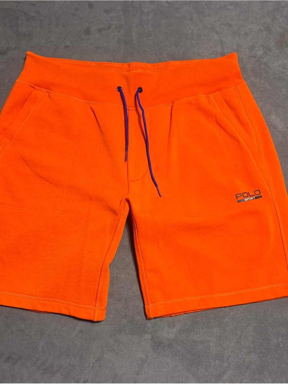 Polo Sport Ralph Lauren Fleece Shorts Mens Large Orange New York Knicks